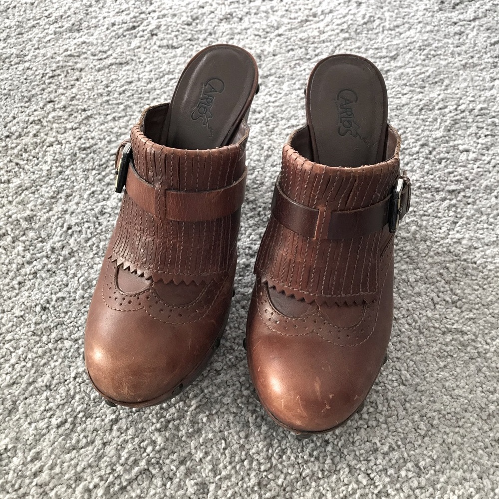 Wooden Platform Clog Mule
